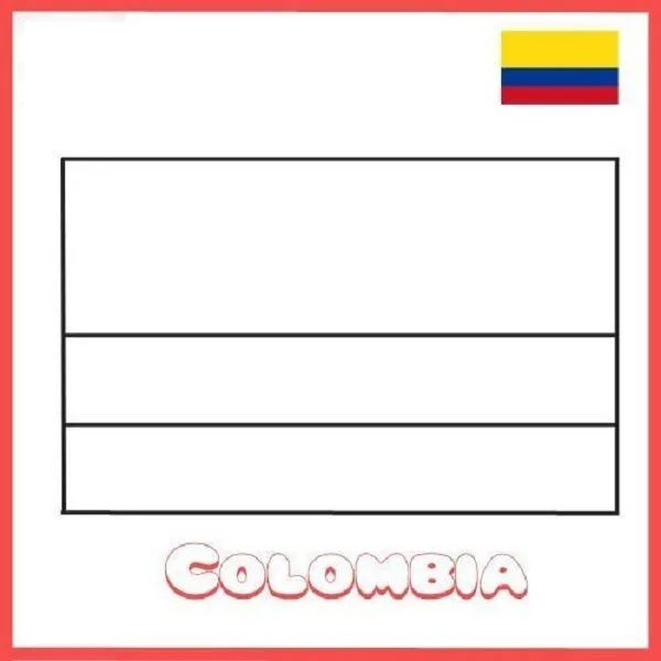 Dibujos de la bandera de Colombia para colorear, descargar e imprimir | Colorear imágenes Dibujos de la bandera de Colombia para colorear, descargar e imprimir | Colorear imágenes