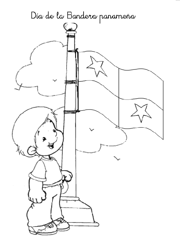 Dibujos del Día de la Bandera de Panamá para pintar | Colorear imágenes Dibujos del Día de la Bandera de Panamá para pintar | Colorear imágenes