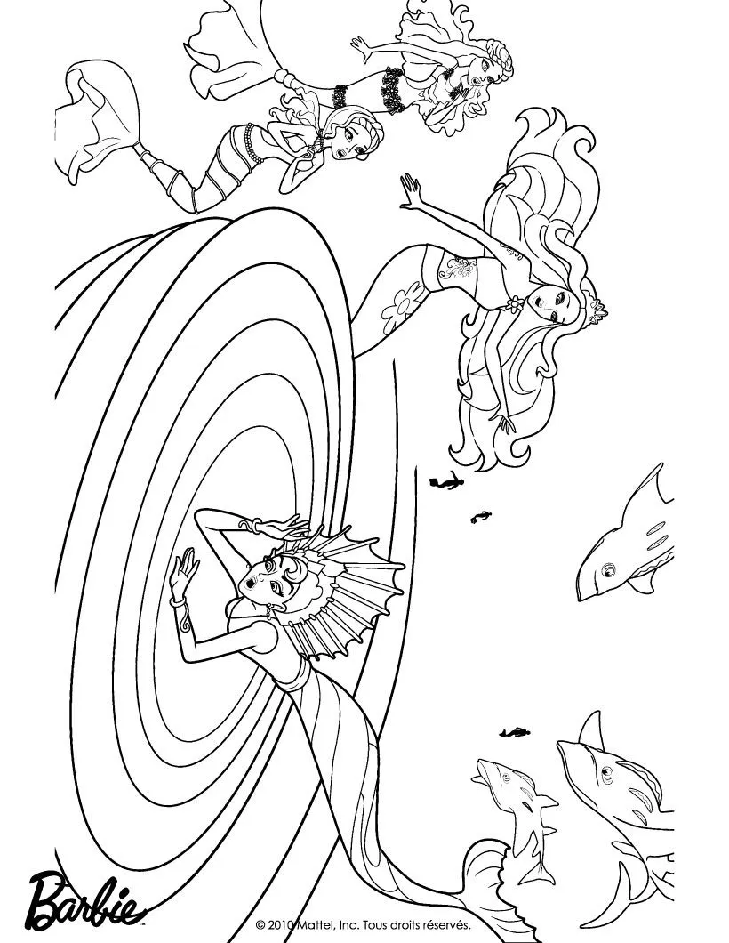 Dibujos de BARBIE Una aventura de Sirenas para colorear : 61 ...