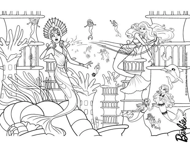 Dibujos de BARBIE Una aventura de Sirenas para colorear, las ...