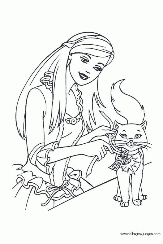 dibujos-barbie-princesa-046 | Dibujos y juegos, para pintar y colorear