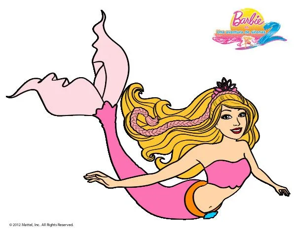 Dibujos de Barbie sirenas para Colorear - Dibujos.net