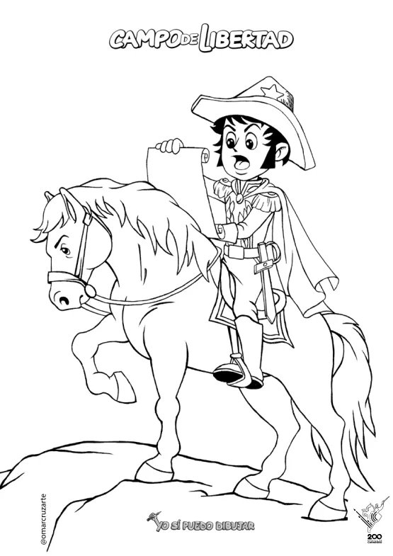 Dibujos de Batalla de Carabobo para colorear en casa niños y niñas - Dibujos de Batalla de Carabobo para colorear en casa niños y niñas -