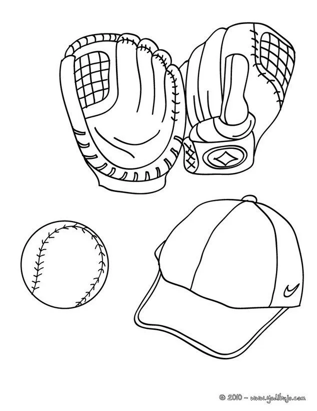 Dibujos de BEISBOL para colorear, guantes, pelota y gorra de ... Dibujos de BEISBOL para colorear, guantes, pelota y gorra de ...