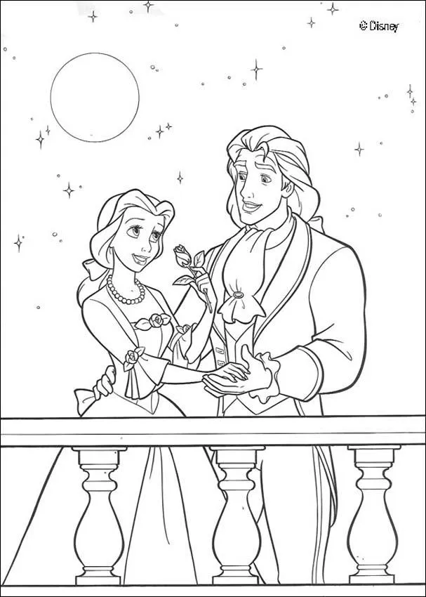 Dibujos LA BELLA Y LA BESTIA para colorear Disney, Bella cortando ...
