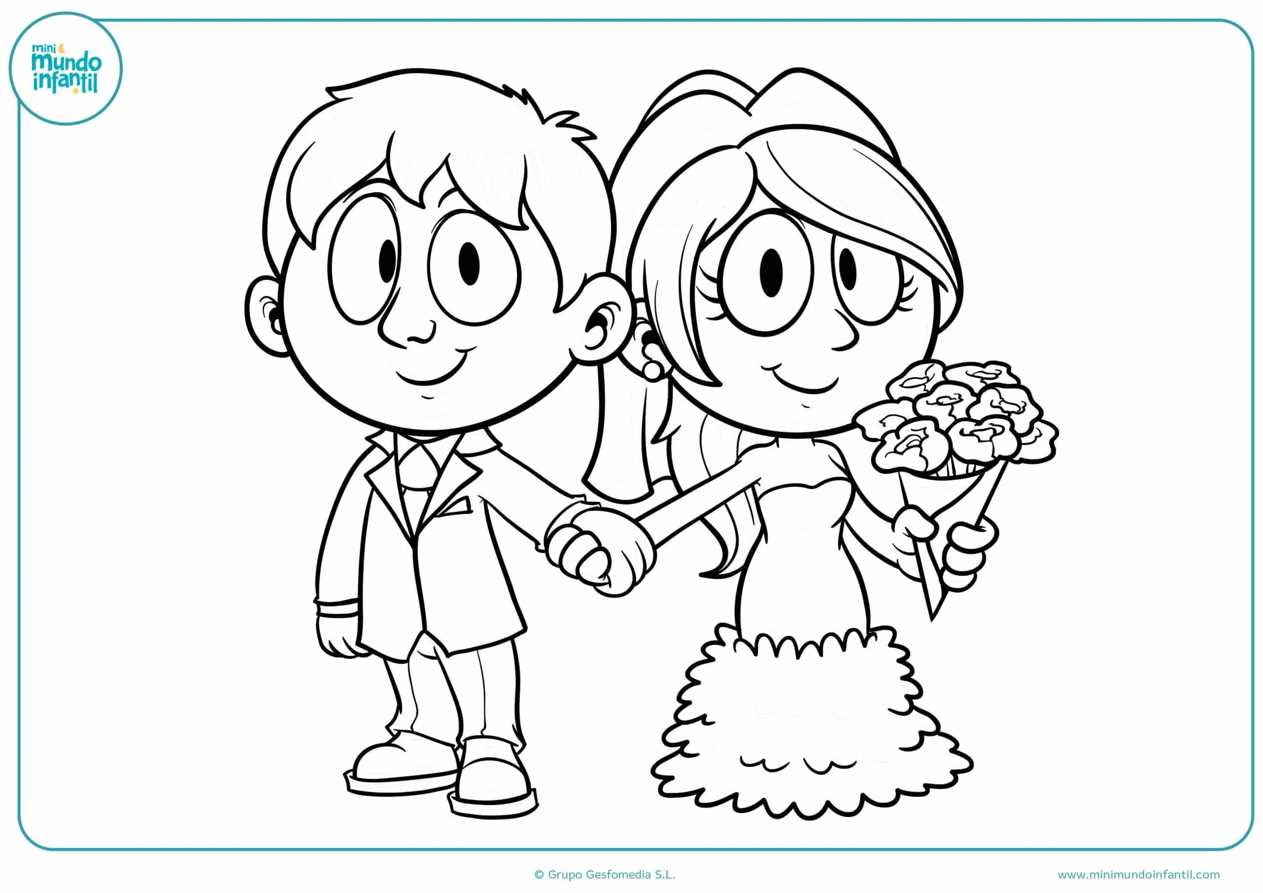 Dibujos de Boda para Colorear 【Novios, Novias y Más】 Dibujos de Boda para Colorear 【Novios, Novias y Más】