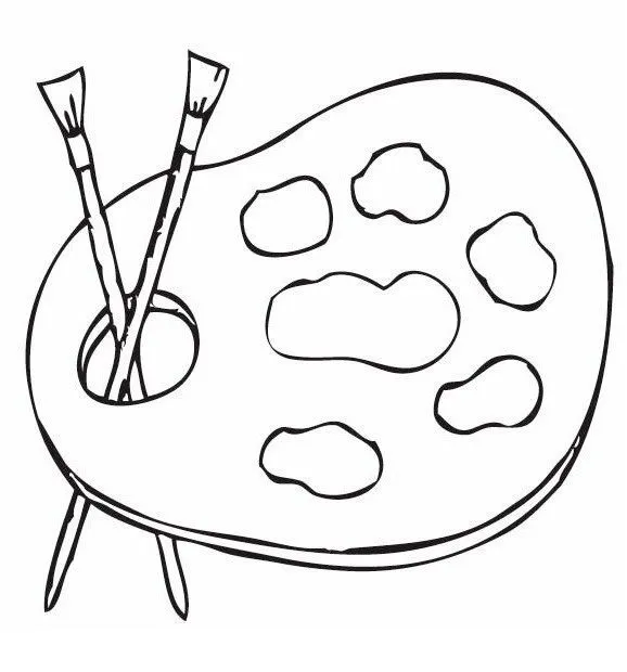 Paleta para pintar con pinceles - Dibujo Views Paleta para pintar con pinceles - Dibujo Views