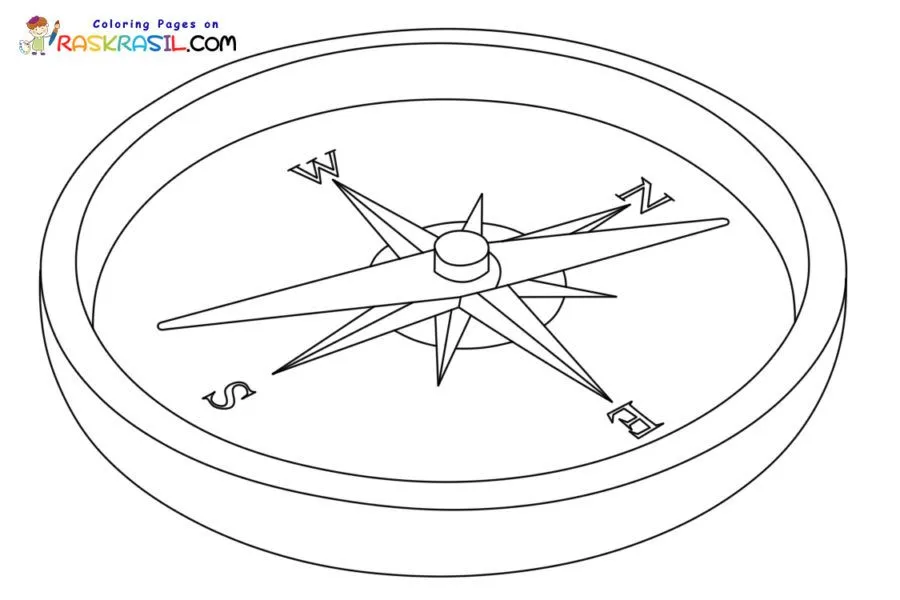 Dibujos de Brújula para Colorear