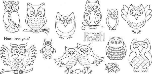 dibujos de buhos para colorear e imprimir