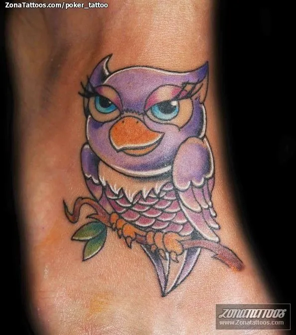 Tatuaje de Poker_Tattoo - Búhos Aves Animales Tatuaje de Poker_Tattoo - Búhos Aves Animales