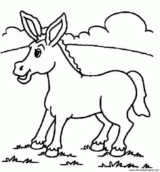 dibujo-de-burro-09 | Dibujos y juegos, para pintar y colorear