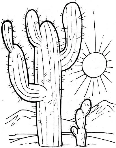 DIBUJOS DE CACTUS PARA COLOREAR