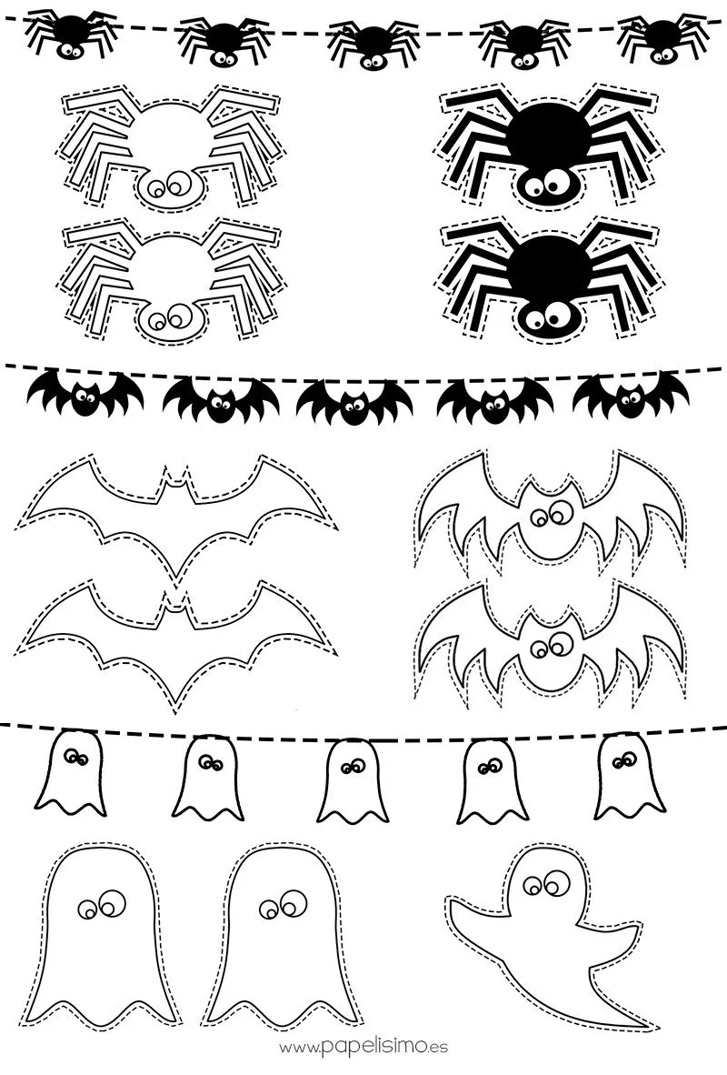 Dibujos de calabazas de Halloween para recortar | Papelisimo