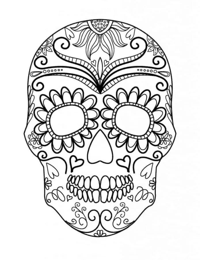 Dibujos de Calavera de Azúcar para Colorear - 100 imágenes Dibujos de Calavera de Azúcar para Colorear - 100 imágenes