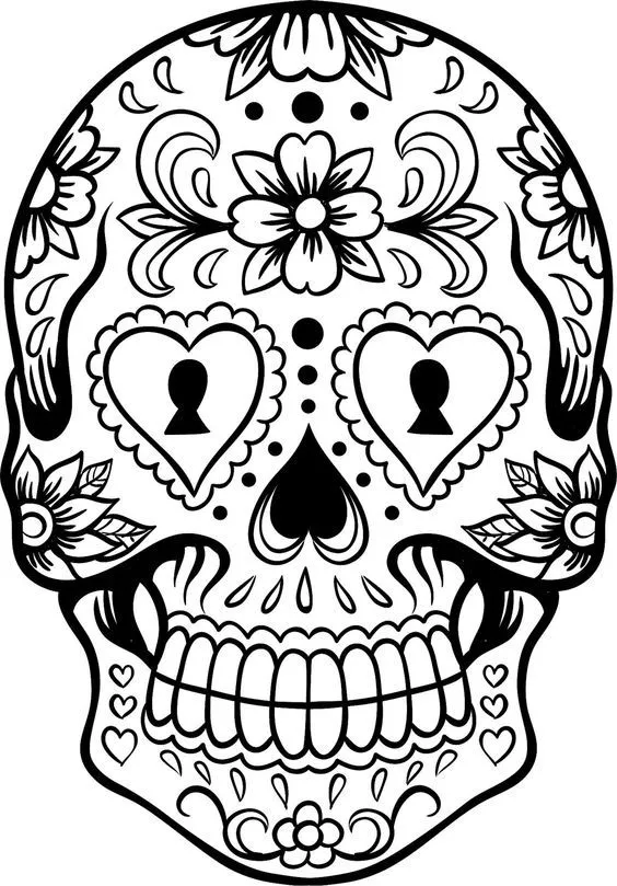 Dibujos de calaveras bonitas para colorear e imprimir | Colorear imágenes Dibujos de calaveras bonitas para colorear e imprimir | Colorear imágenes