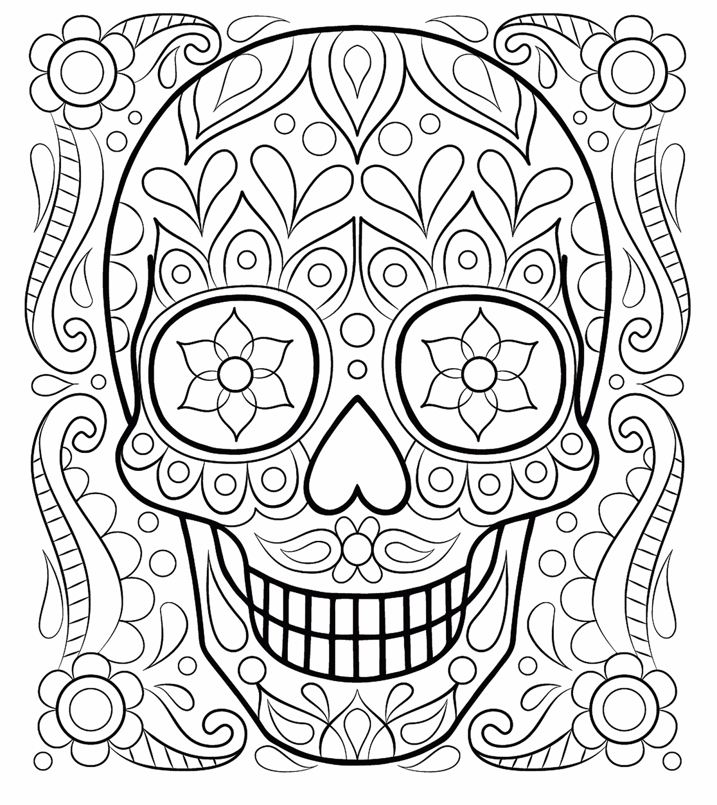 Dibujos de Calaveras para Colorear | DECALAVERAS.COM Dibujos de Calaveras para Colorear | DECALAVERAS.COM