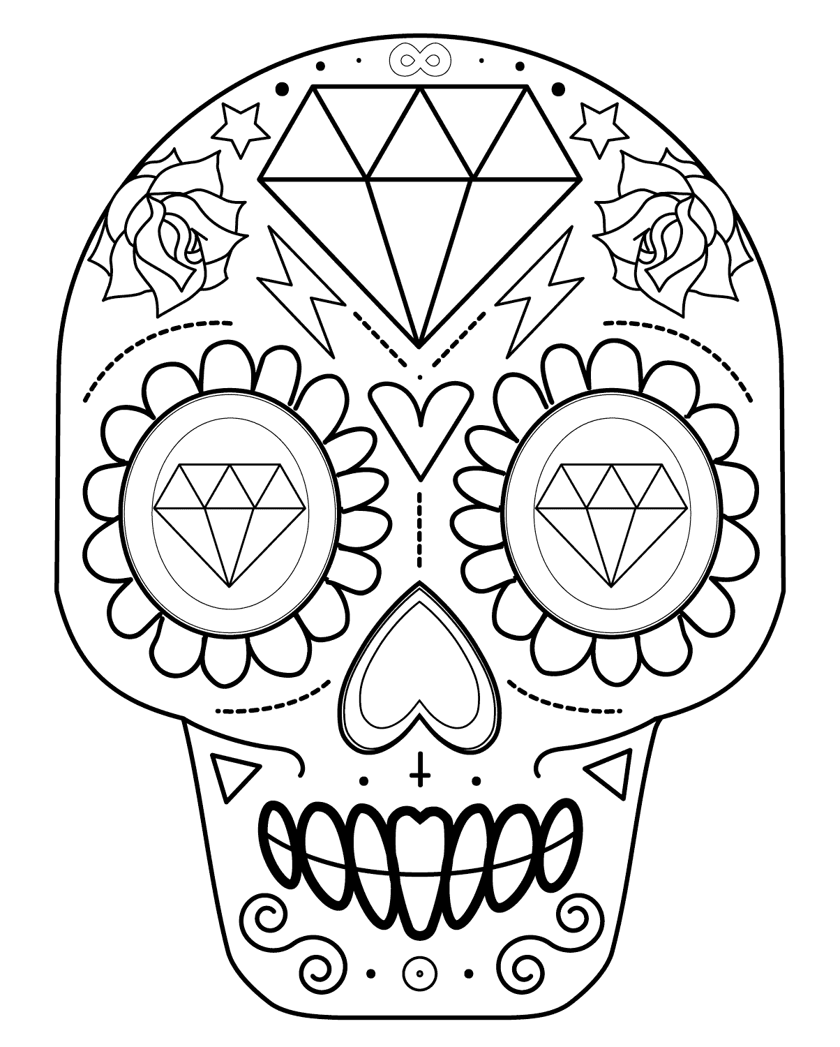 Dibujos de Calaveras para Colorear | DECALAVERAS.COM Dibujos de Calaveras para Colorear | DECALAVERAS.COM