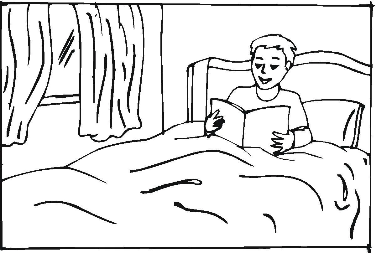Dibujos de cama para colorear e imprimir