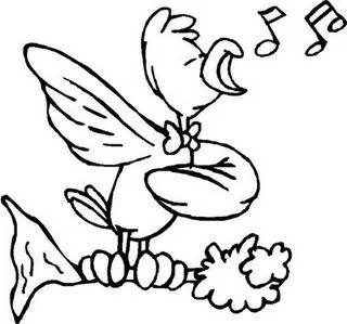 Pajarito cantando para colorear - Imagui