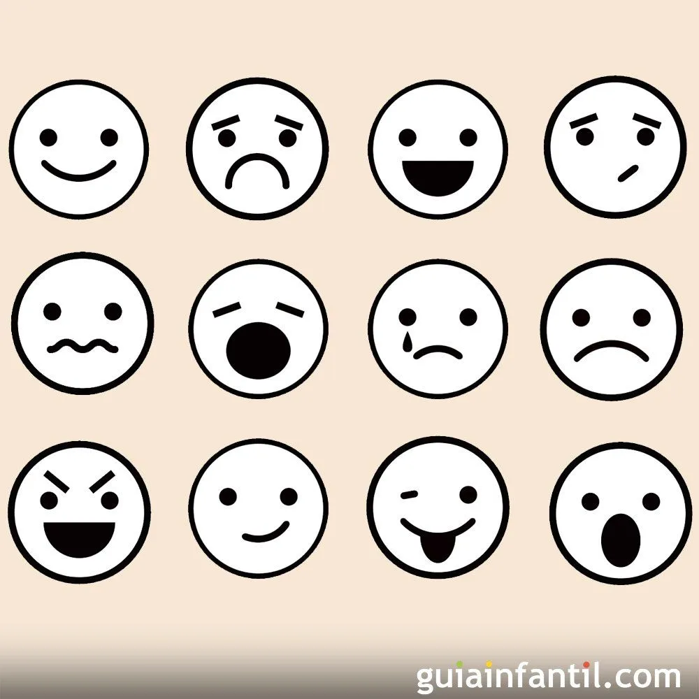Dibujos de caras de emociones para colorear con los niños Dibujos de caras de emociones para colorear con los niños