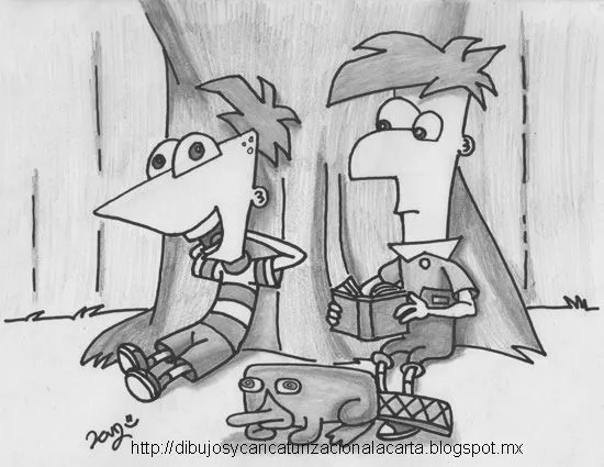 dibujos y caricaturizacion a la carta: Phineas y Ferb de Disney dibujos y caricaturizacion a la carta: Phineas y Ferb de Disney