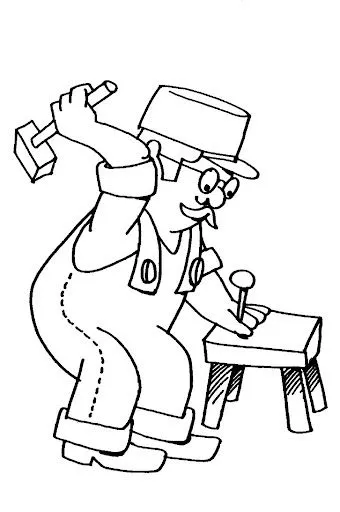 DIBUJOS DE CARPINTERO PARA COLOREAR