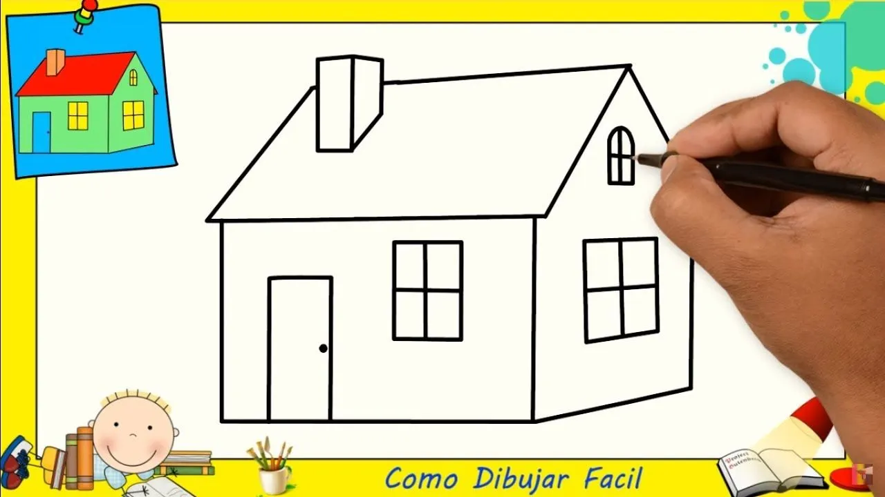Dibujos de casas FACILES paso a paso para principiantes - Como dibujar una casa FACIL 1 - YouTube Dibujos de casas FACILES paso a paso para principiantes - Como dibujar una casa FACIL 1 - YouTube