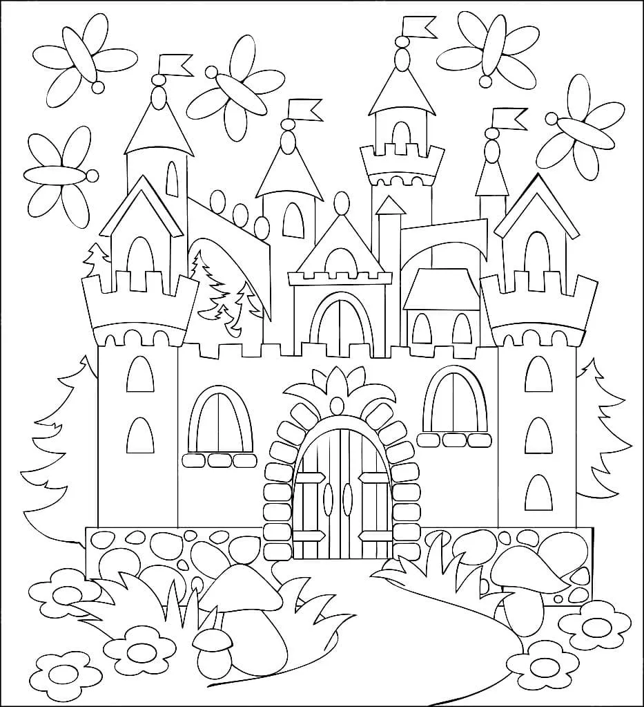 Dibujos de Castillo para colorear - Dibujos para pintar y colorear Dibujos de Castillo para colorear - Dibujos para pintar y colorear