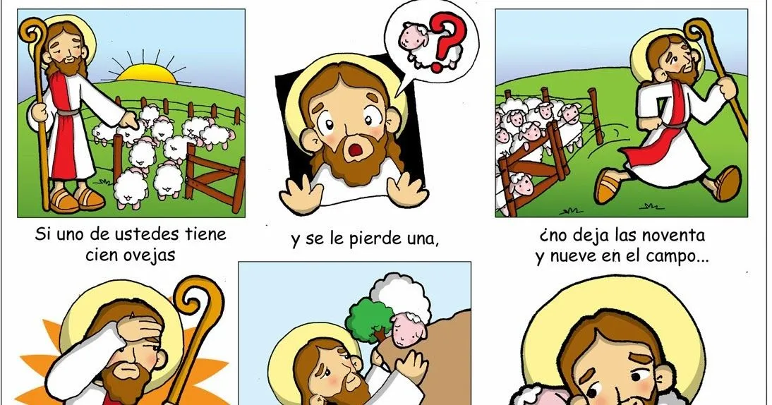 Dibujos para catequesis: PARÁBOLA DE LA OVEJA PERDIDA Dibujos para catequesis: PARÁBOLA DE LA OVEJA PERDIDA
