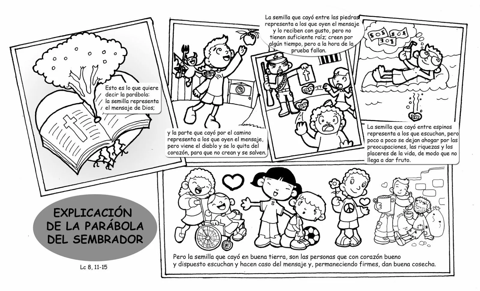 Dibujos para catequesis: PARÁBOLA DEL SEMBRADOR Y EXPLICACIÓN DE LA PARÁBOLA Dibujos para catequesis: PARÁBOLA DEL SEMBRADOR Y EXPLICACIÓN DE LA PARÁBOLA