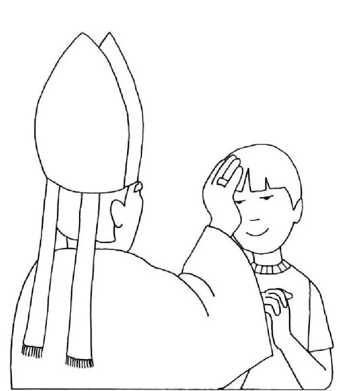 Dibujos Católicos : Confirmación para colorear Dibujos Católicos : Confirmación para colorear