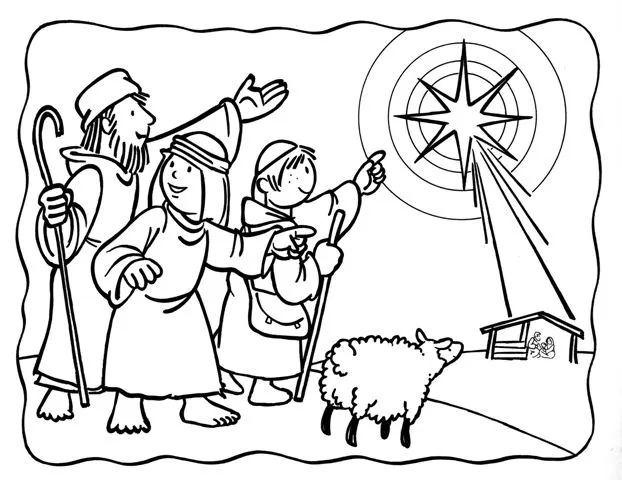 Dibujos Católicos : Estrella de belén para colorear Dibujos Católicos : Estrella de belén para colorear