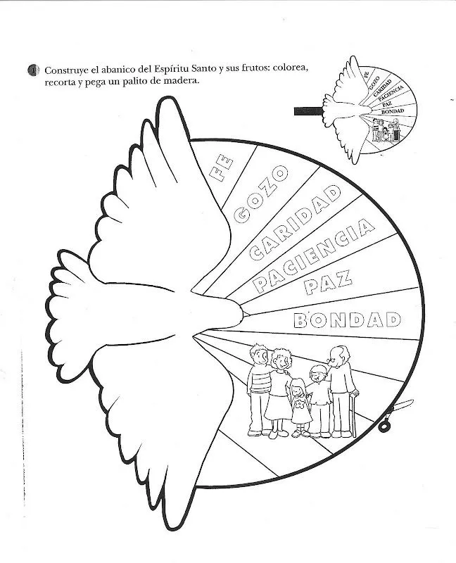 Dibujos Católicos : Imagenes abanico del espiritu santo para armar y recortar Dibujos Católicos : Imagenes abanico del espiritu santo para armar y recortar