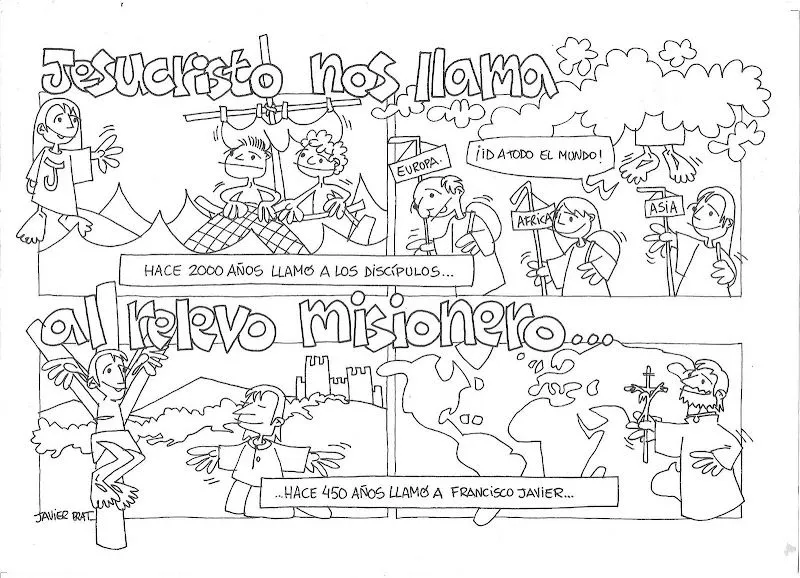 Dibujos Católicos : Jesucristo te llama a las misiones para colorear Dibujos Católicos : Jesucristo te llama a las misiones para colorear