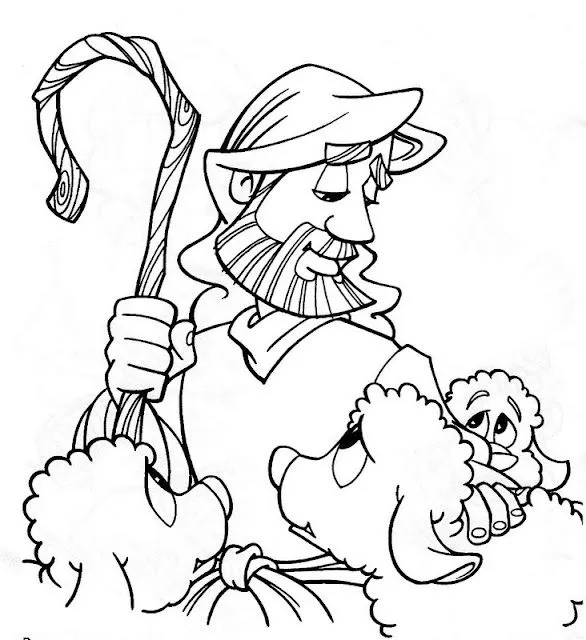 Dibujos Católicos : Jesús cuidando las ovejas para colorear Dibujos Católicos : Jesús cuidando las ovejas para colorear