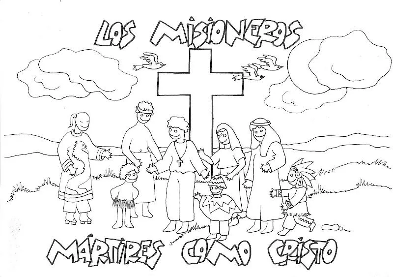 Dibujos Católicos : Misioneros para colorear Dibujos Católicos : Misioneros para colorear