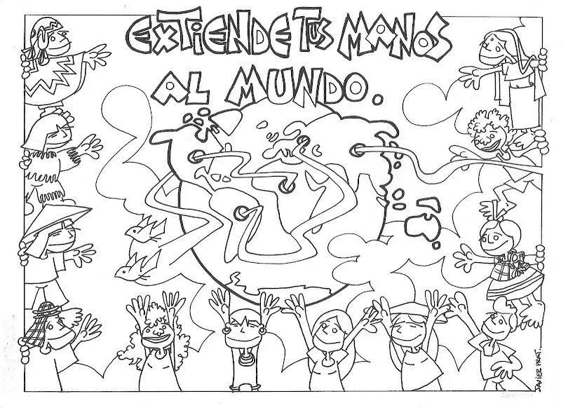 Dibujos Católicos : Día de las misiones para colorear