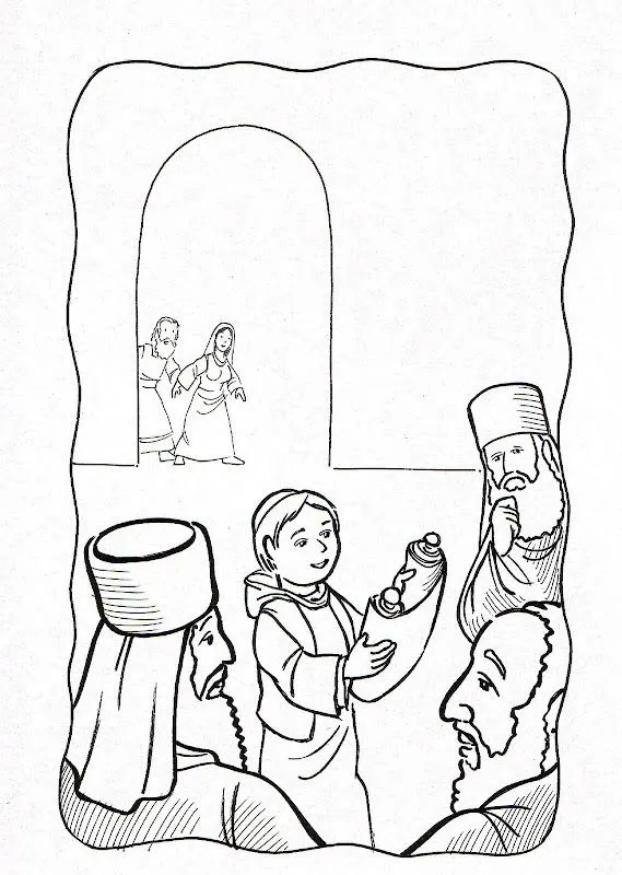 Dibujos Católicos : Niño Jesus hallado en el templo para colorear ... Dibujos Católicos : Niño Jesus hallado en el templo para colorear ...