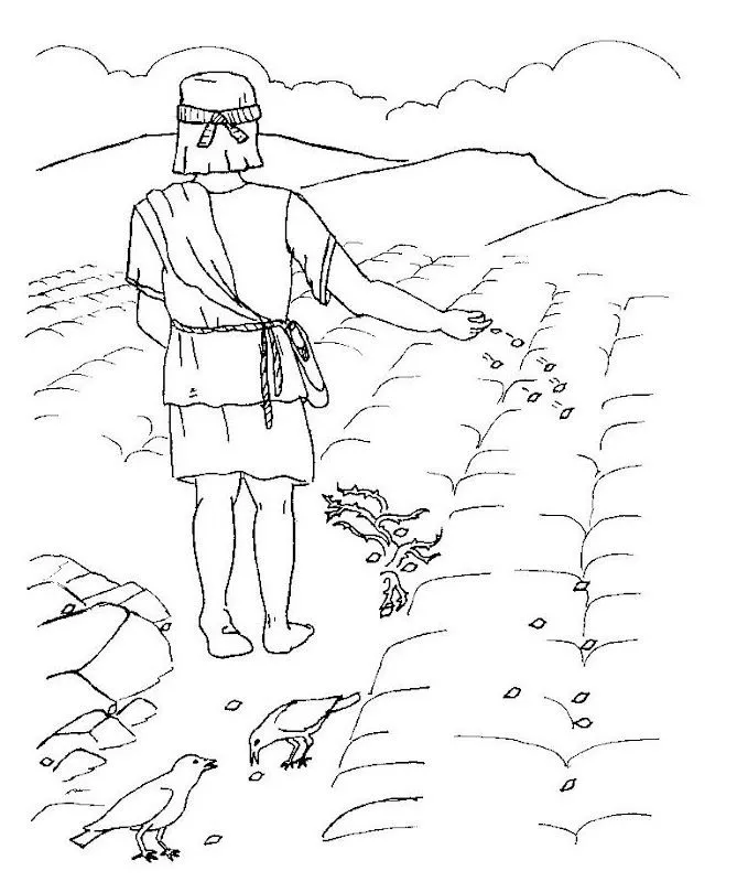 Dibujos Católicos : Parábola del sembrador para colorear Dibujos Católicos : Parábola del sembrador para colorear