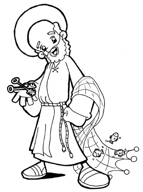 Dibujos Católicos : San Pedro para colorear Dibujos Católicos : San Pedro para colorear