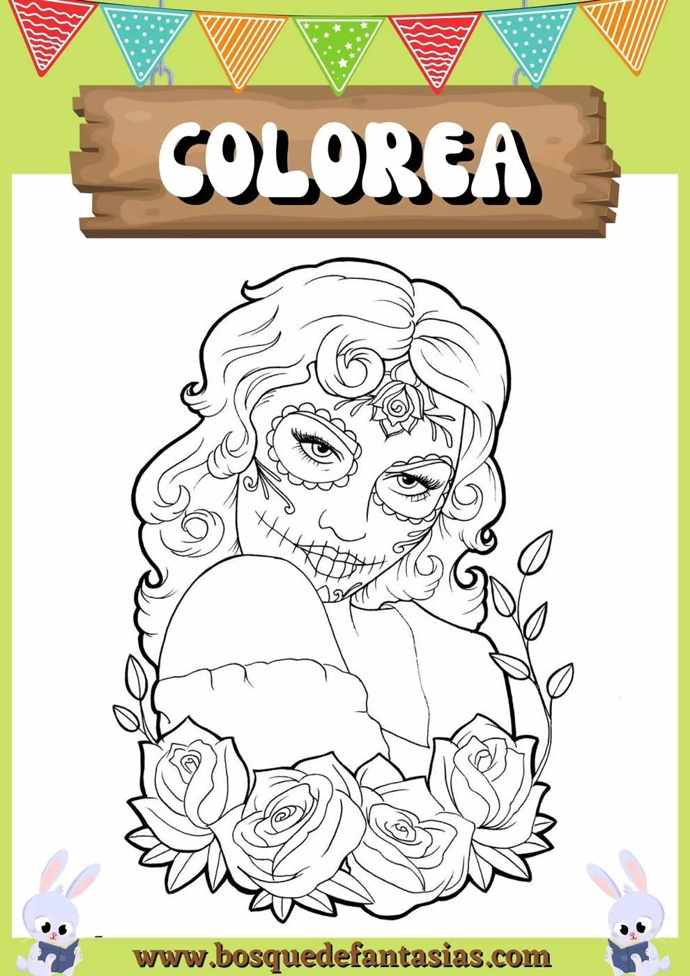 Dibujos de Catrinas para colorear: Mándalas y caretas fáciles para niños Dibujos de Catrinas para colorear: Mándalas y caretas fáciles para niños