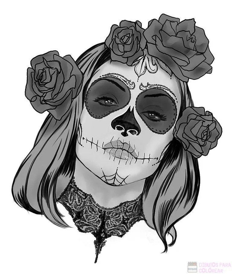 ᐈ Dibujos de Catrinas【+1000】Para decorar Hoy – Dibujos para Colorear