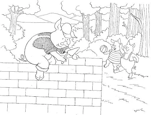 DIBUJOS DE LOS TRES CERDITOS Y EL LOBO PARA COLOREAR DIBUJOS DE LOS TRES CERDITOS Y EL LOBO PARA COLOREAR