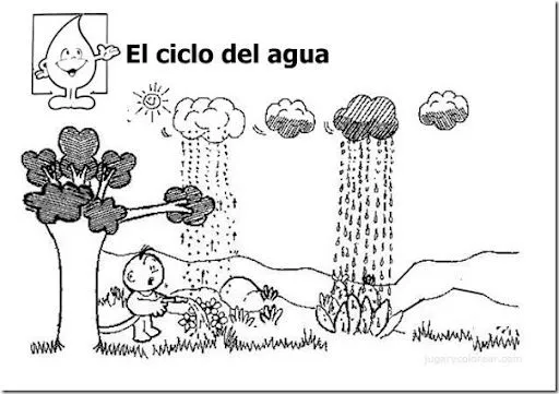 Dibujos Ciclo del agua para colorear | Colorear Dibujos Ciclo del agua para colorear | Colorear