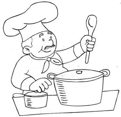 DIBUJOS DE COCINEROS PARA COLOREAR