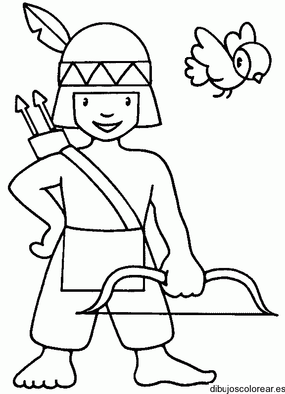 Dibujo para colorear del ñiño indigena - Imagui