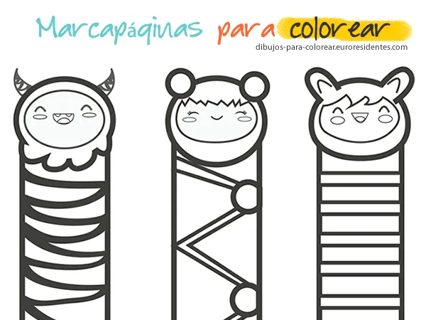 Dibujos para Colorear: Marcapáginas para colorear Dibujos para Colorear: Marcapáginas para colorear
