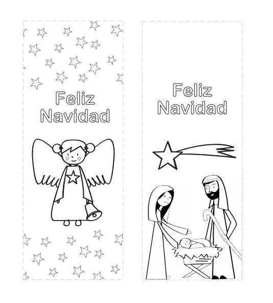 Dibujos para Colorear: Marcapáginas de Navidad para colorear Dibujos para Colorear: Marcapáginas de Navidad para colorear
