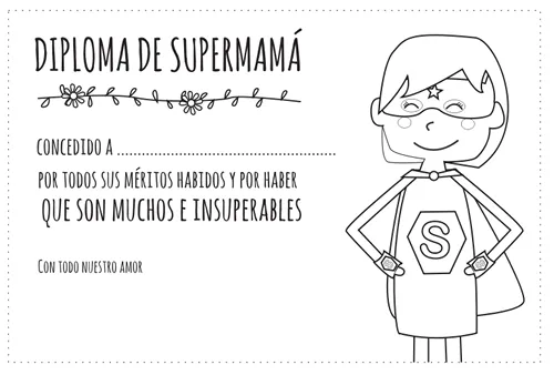 Dibujos para Colorear: Diploma del Día de la Madre para colorear Dibujos para Colorear: Diploma del Día de la Madre para colorear