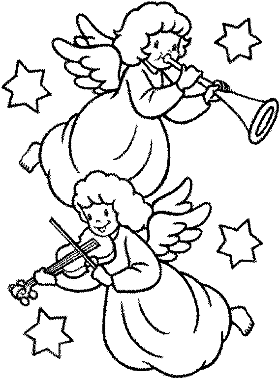 Dibujos para colorear de Angeles de navidad, Plantillas para ... Dibujos para colorear de Angeles de navidad, Plantillas para ...